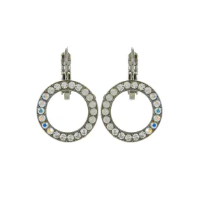 Petite Open Circle Leverback Earrings in "On a Clear Day"- Antique Silver