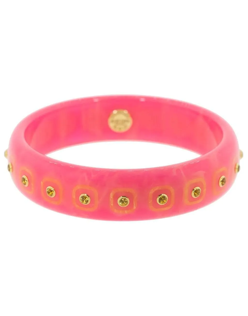 Pink and Yellow Citrine Bakelite Bangle