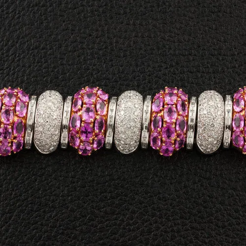 Pink Sapphire & Diamond Bracelet