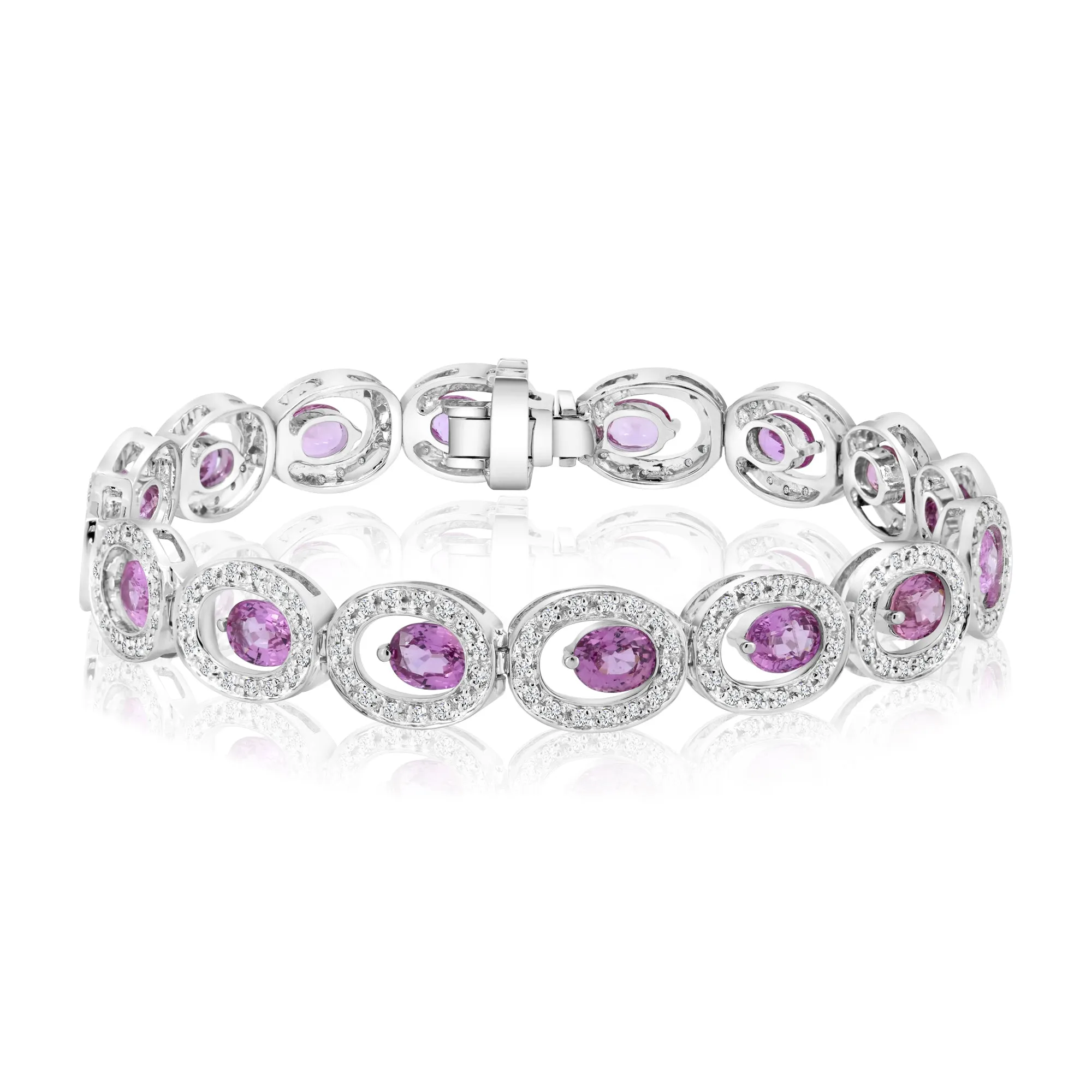 Pink Sapphire & Diamond Bracelet