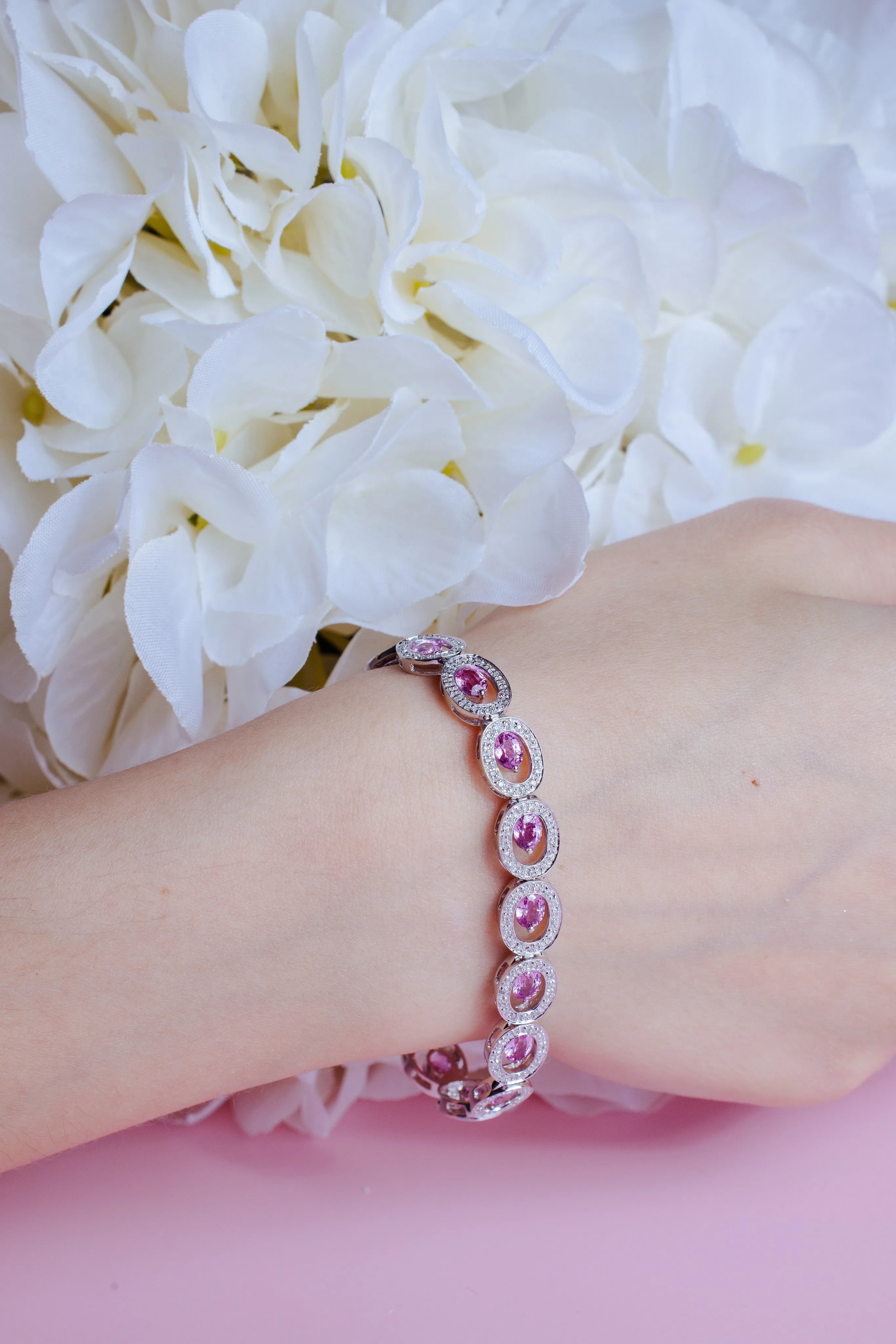 Pink Sapphire & Diamond Bracelet