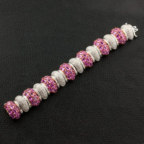 Pink Sapphire & Diamond Bracelet