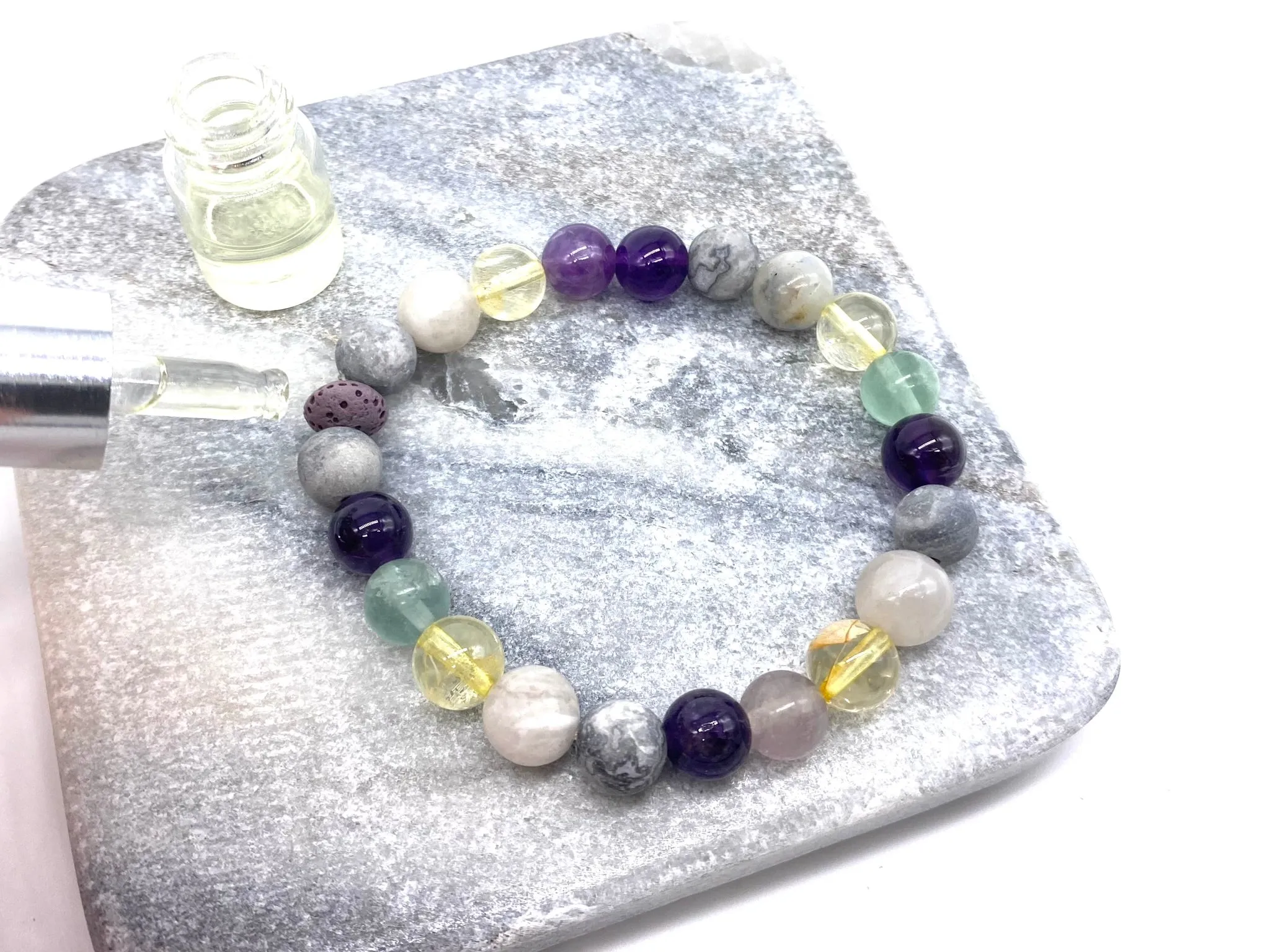 Positivity Crystal Beaded Bracelet - Aromatherapy Bracelet