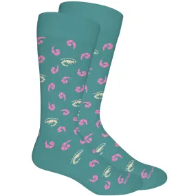 'Prawn' Cotton Socks in Teal by Brown Dog Hosiery