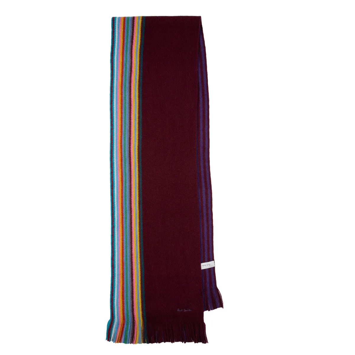 PS Paul Smith Multi Edge Rev Scarf 28 Burgundy