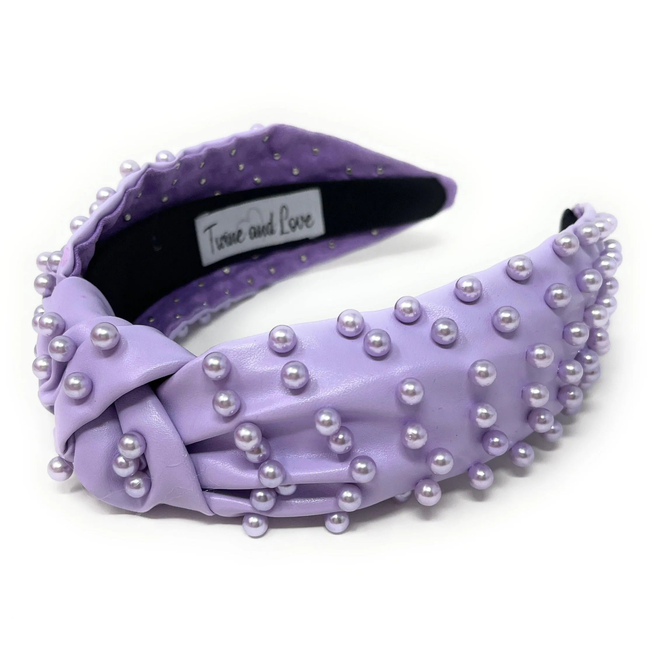 Purple Pearly Knot Headband