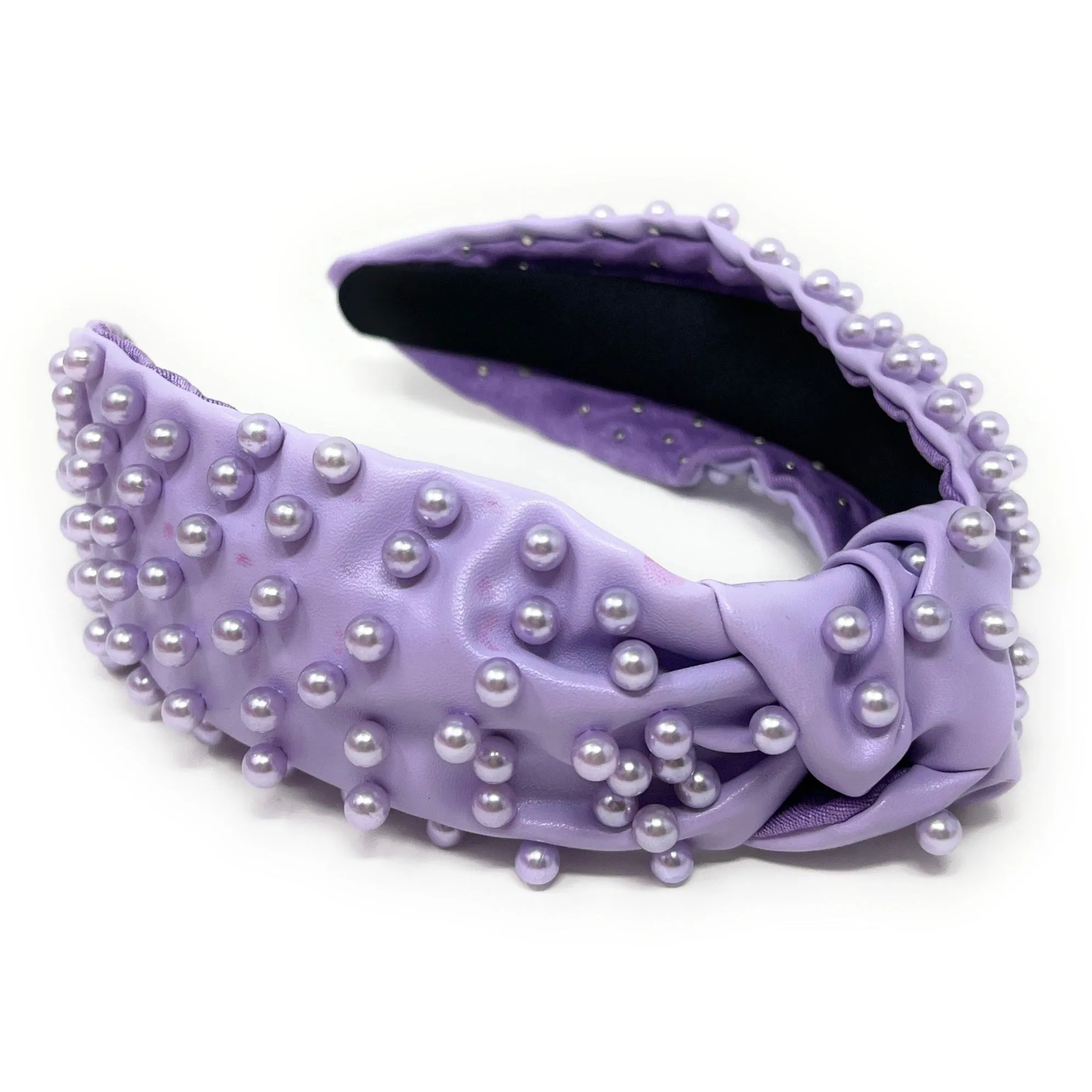 Purple Pearly Knot Headband