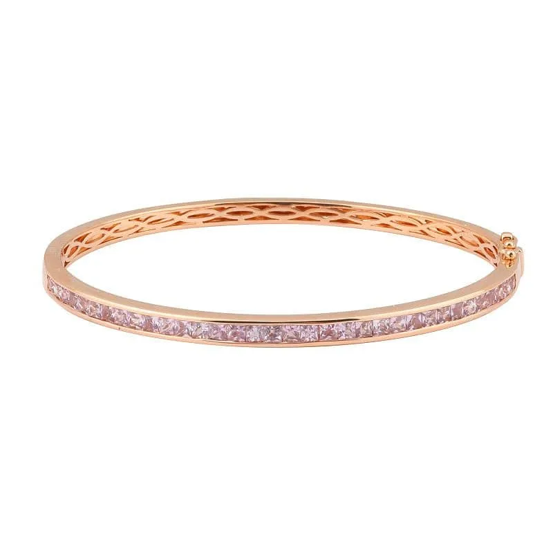 Rose Gold Pink Sapphire Bangle