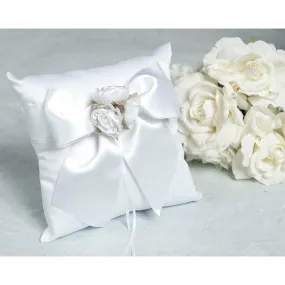 Rose Plush Satin and Organza Wedding Ringbearer Pillow