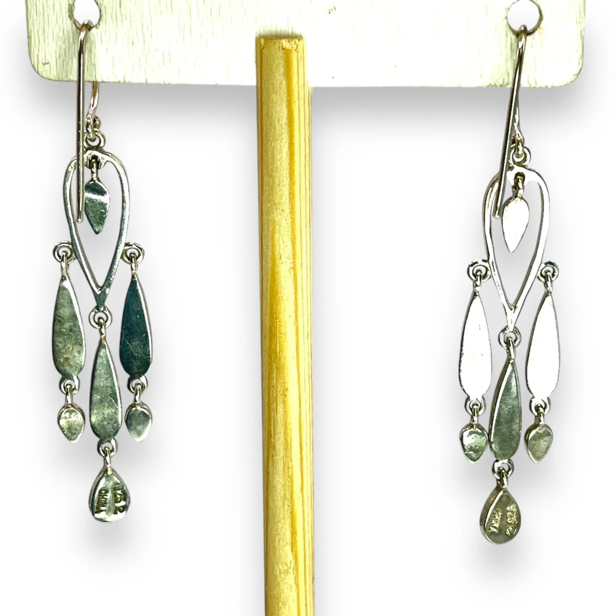 Ross Simons 925 Sterling Silver Drop Dangle Marcasite Earrings Statement