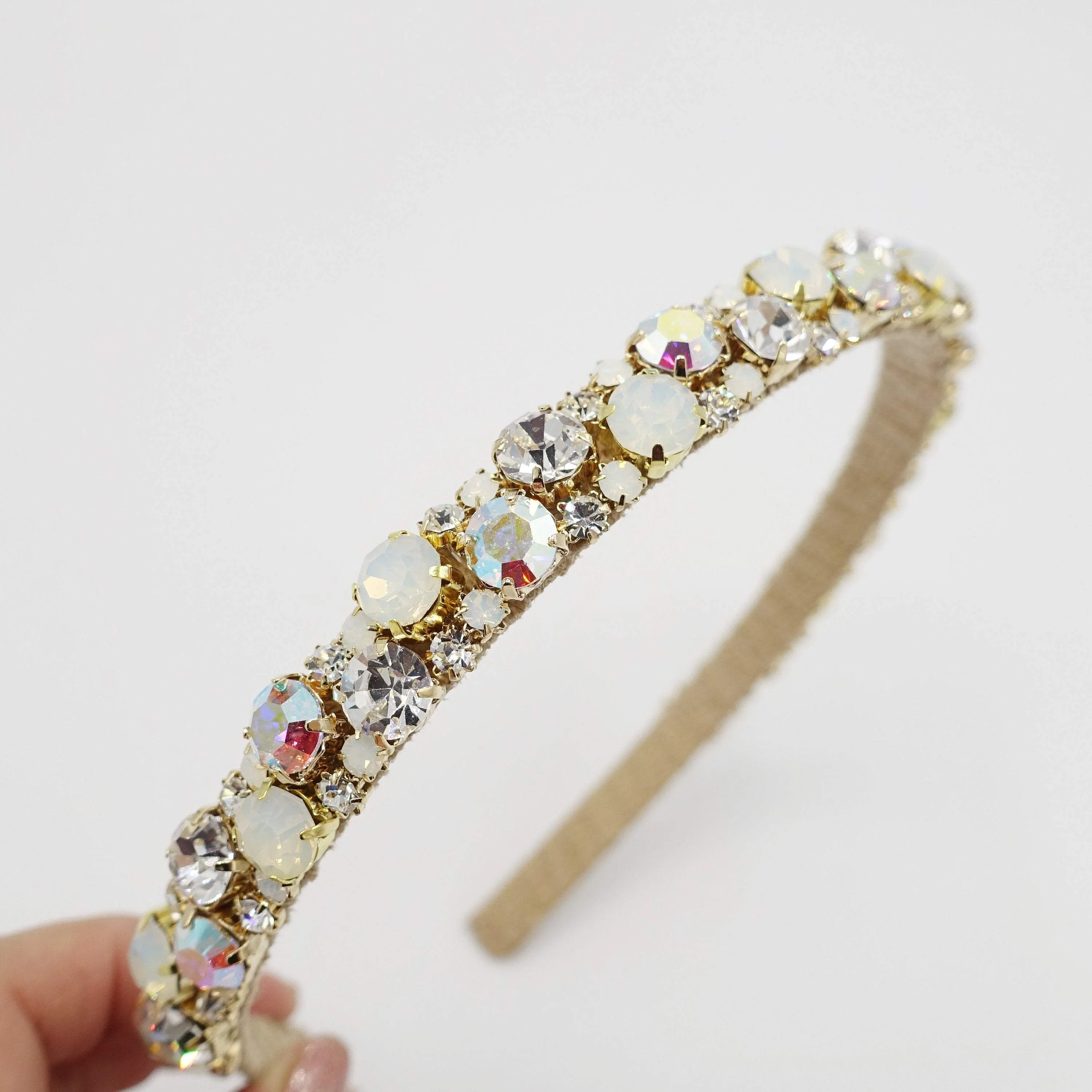 Royal rhinestone embellished headband luxury bling hair accessory for women