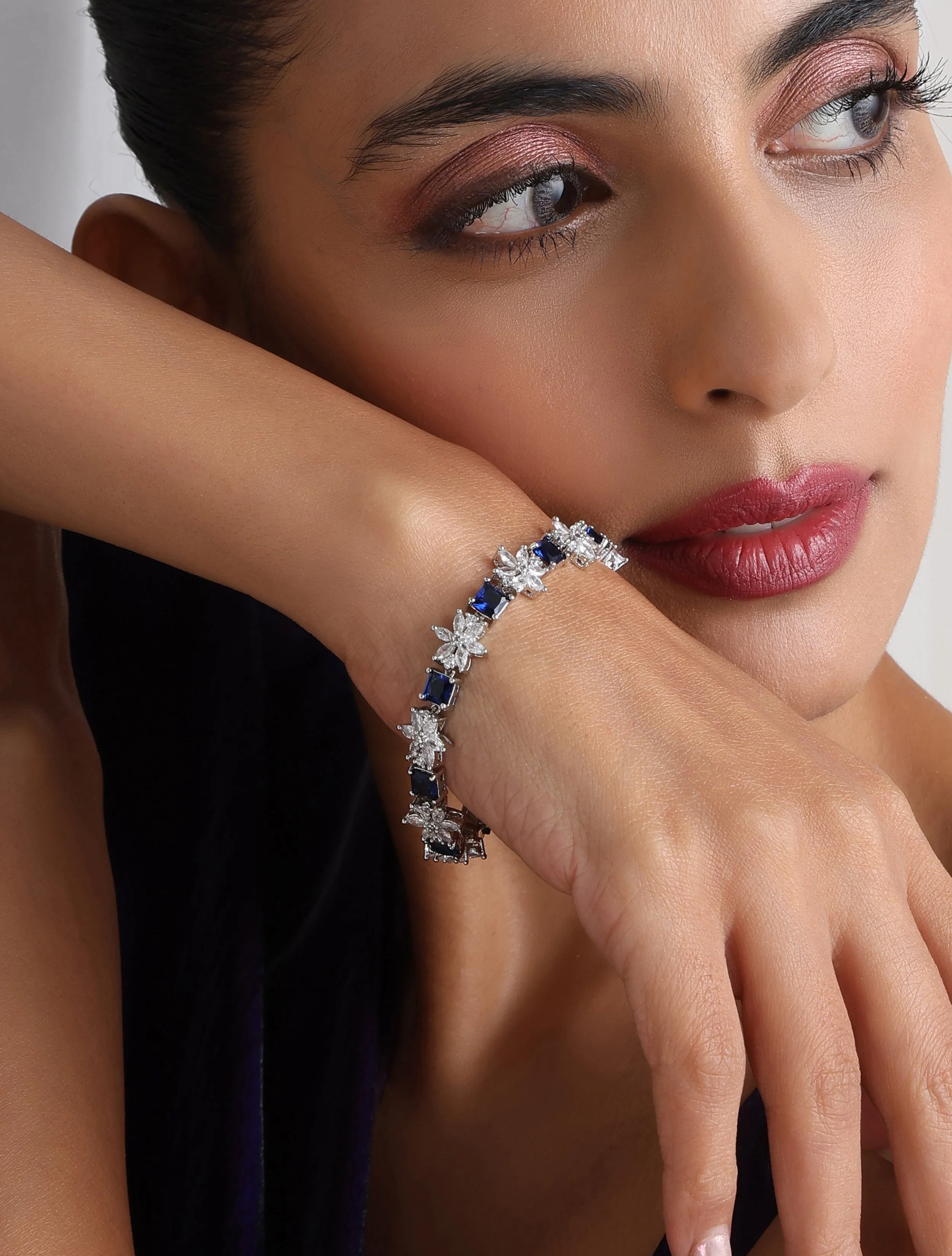 Sapphire American Diamond Bracelet