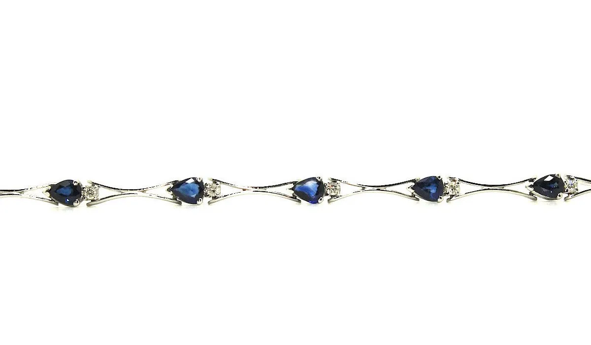 Sapphire & Diamond Drop Bracelet