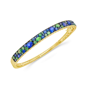 Sapphire & Tsavorite Bangle Bracelet