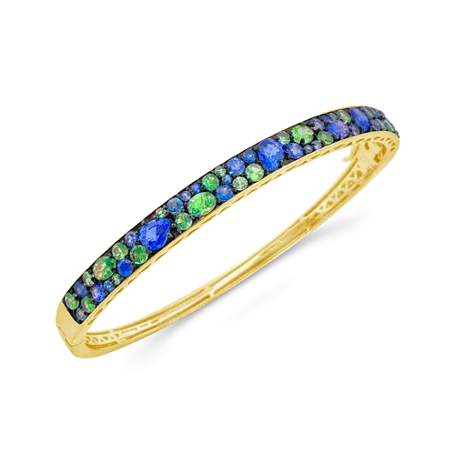 Sapphire & Tsavorite Bangle Bracelet