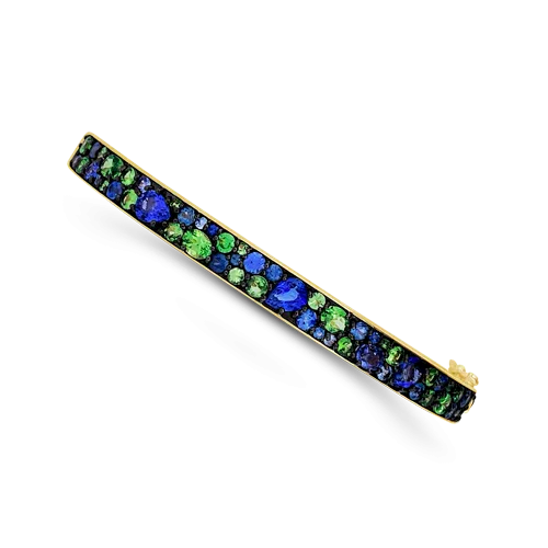 Sapphire & Tsavorite Bangle Bracelet