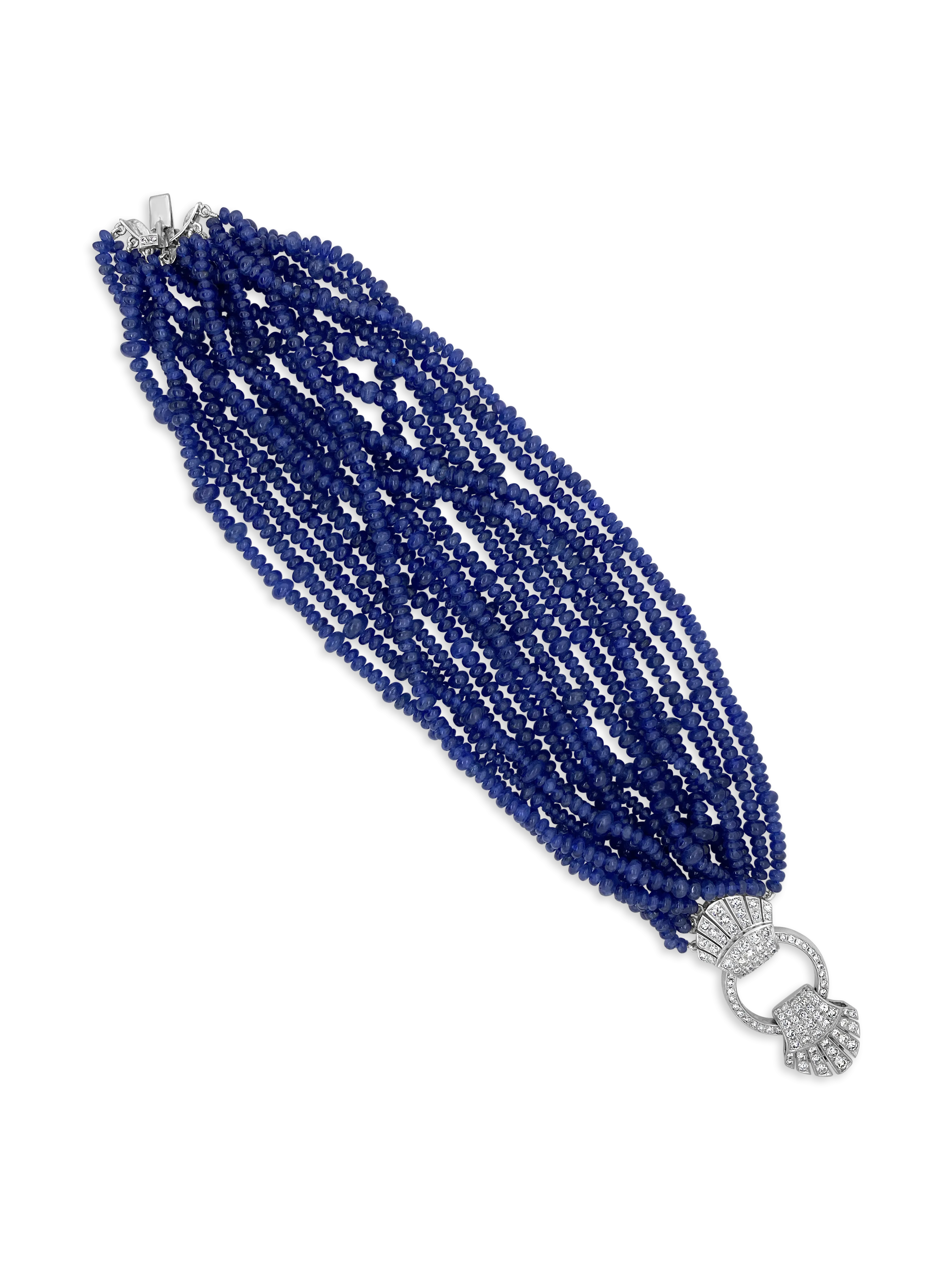 Sapphire Bead & Diamond Bracelet