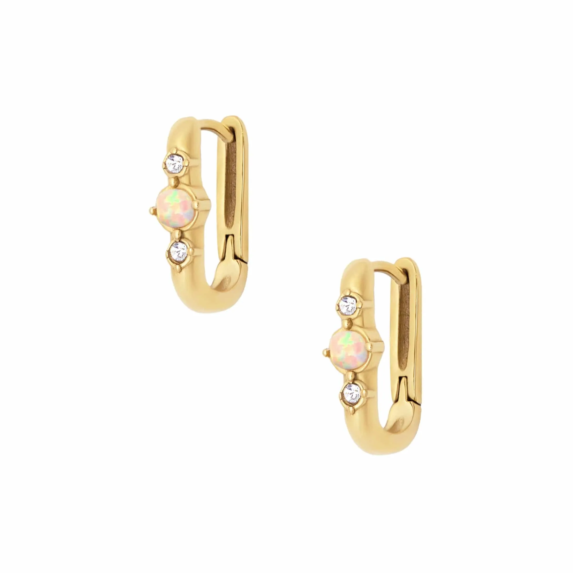 Sarah Opal Hoop Earrings