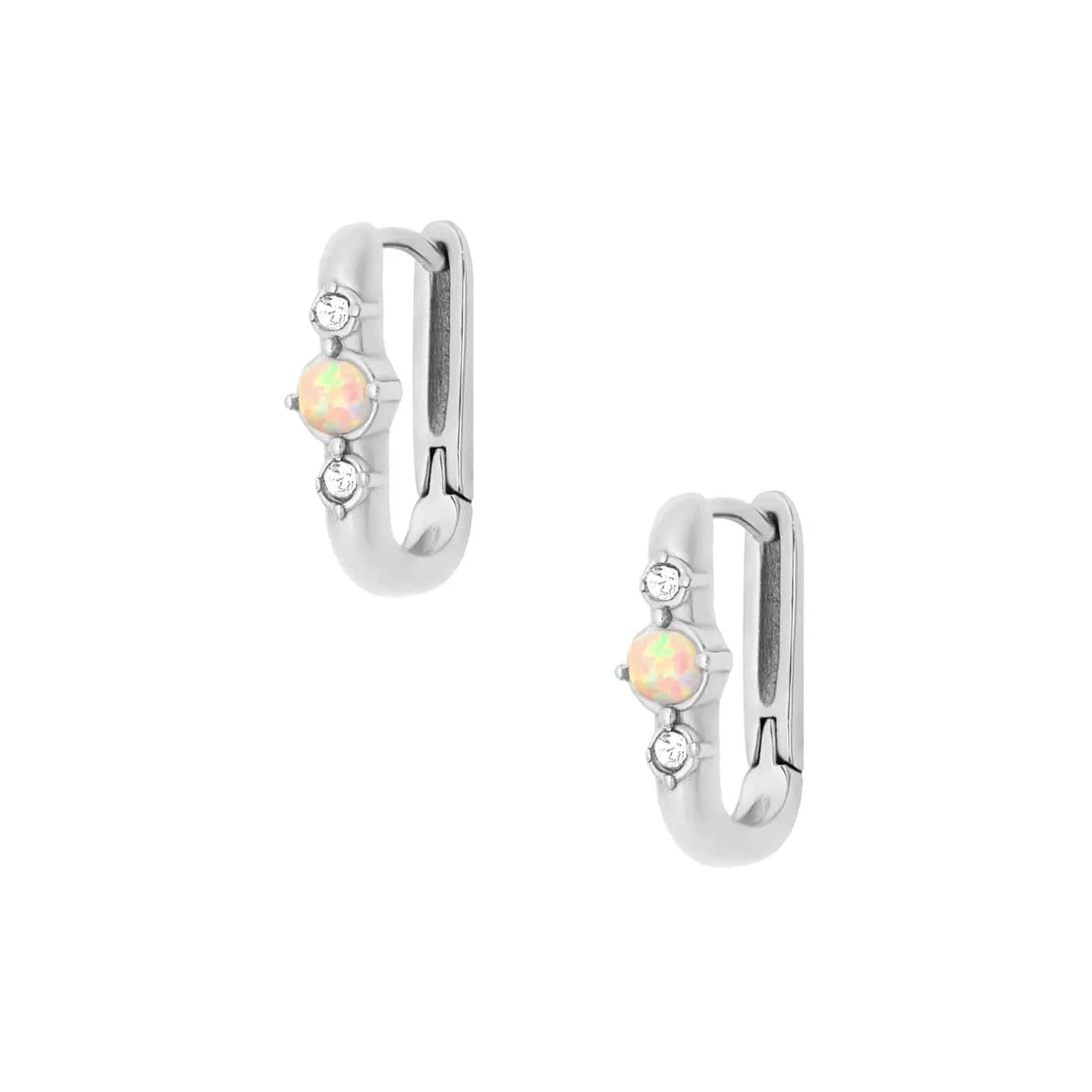 Sarah Opal Hoop Earrings