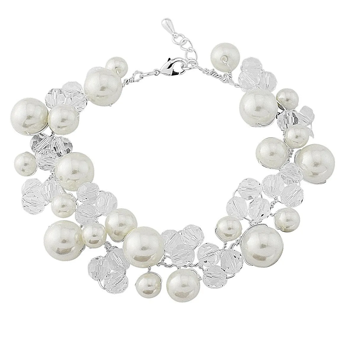 SassB Deanna Crystal and Pearl Bracelet