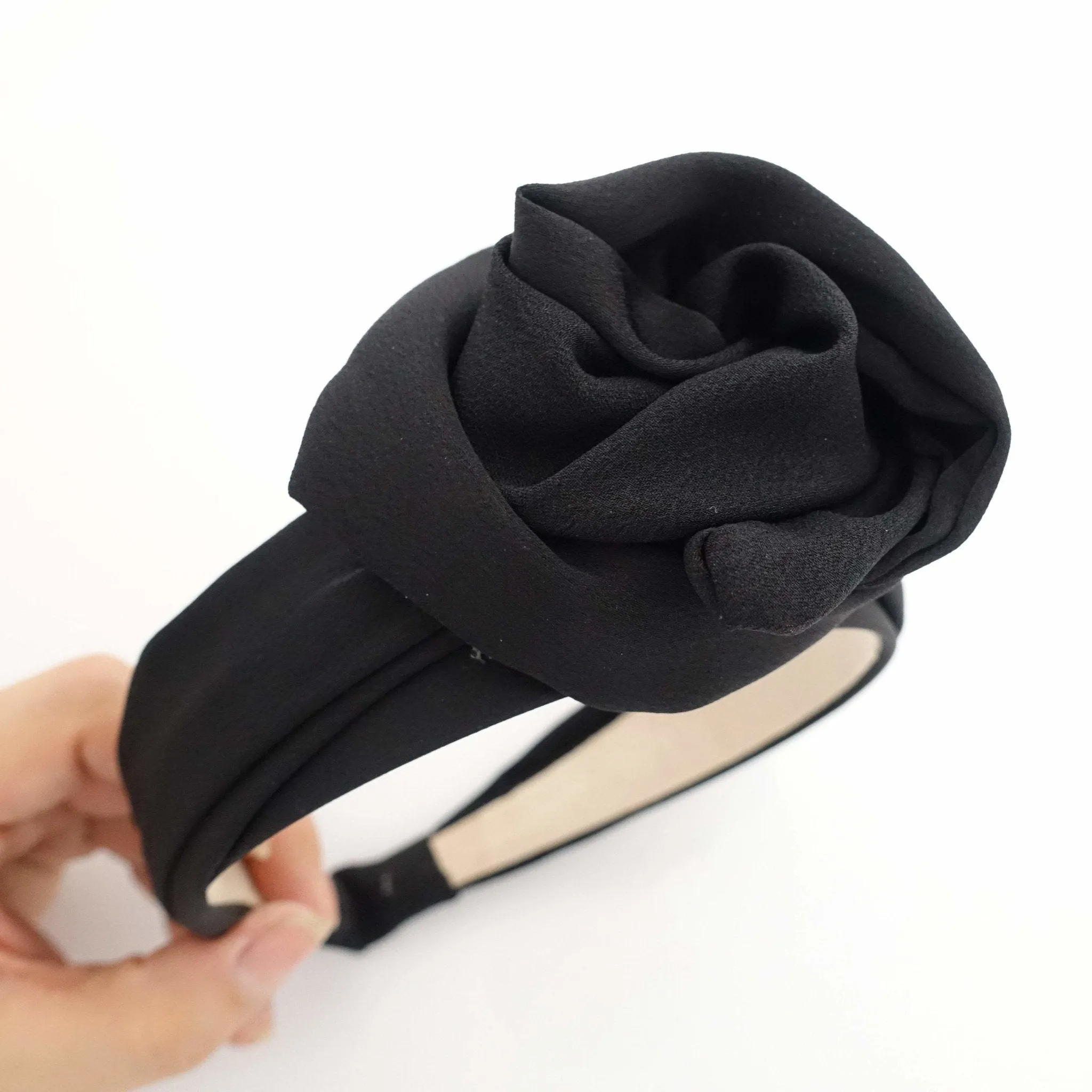 satin wired flower headband pretty hairband woman hair accessory