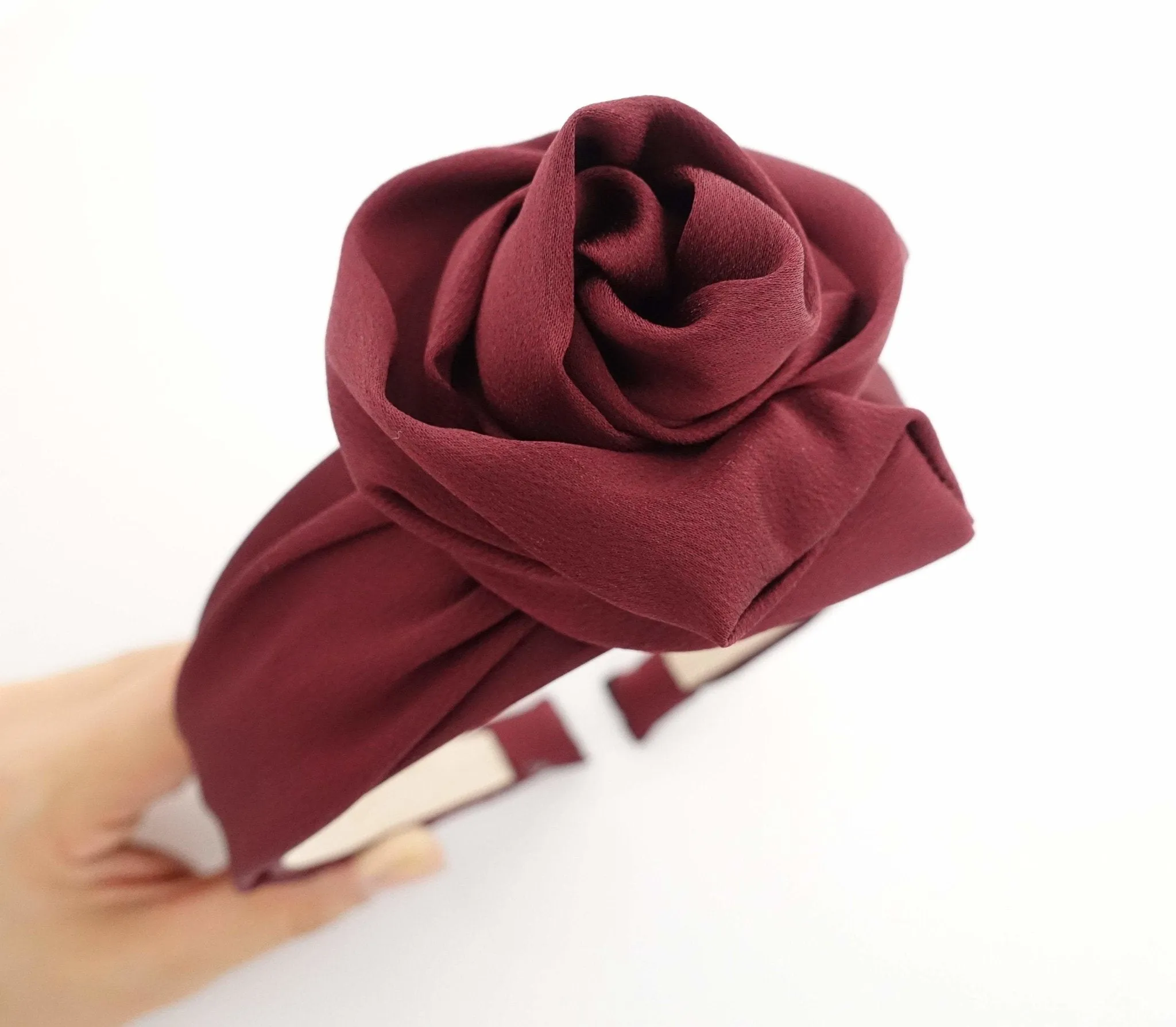 satin wired flower headband pretty hairband woman hair accessory