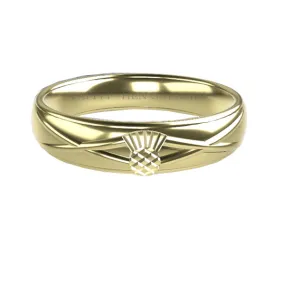 SCOTTISH THISTLE SALTIRE WEDDING RING