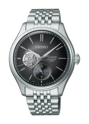 SEIKO PRESAGE AUTOMATIC OPEN HEART BLACK DIAL STAINLESS SPB471J