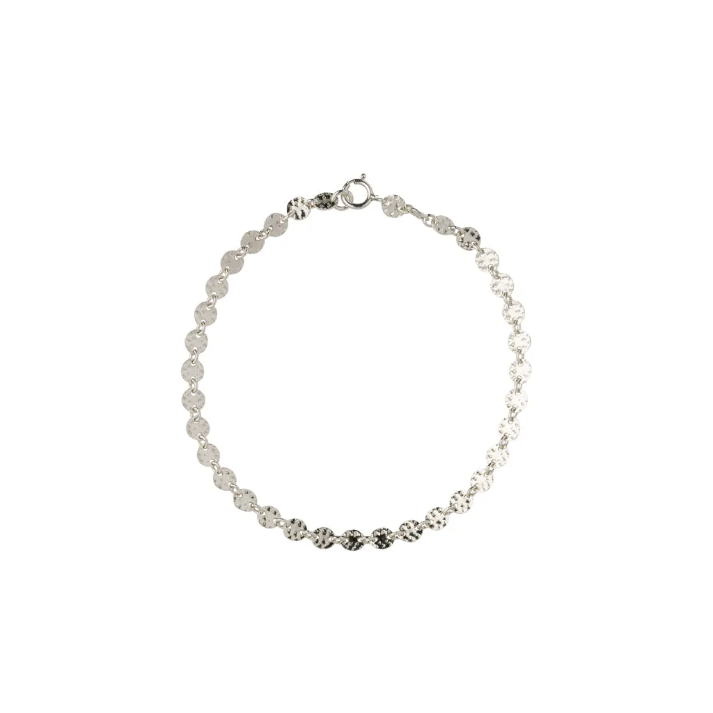 Sequin Disc Chain Bracelet in Silver