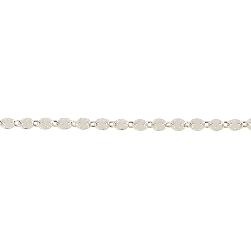 Sequin Disc Chain Bracelet in Silver