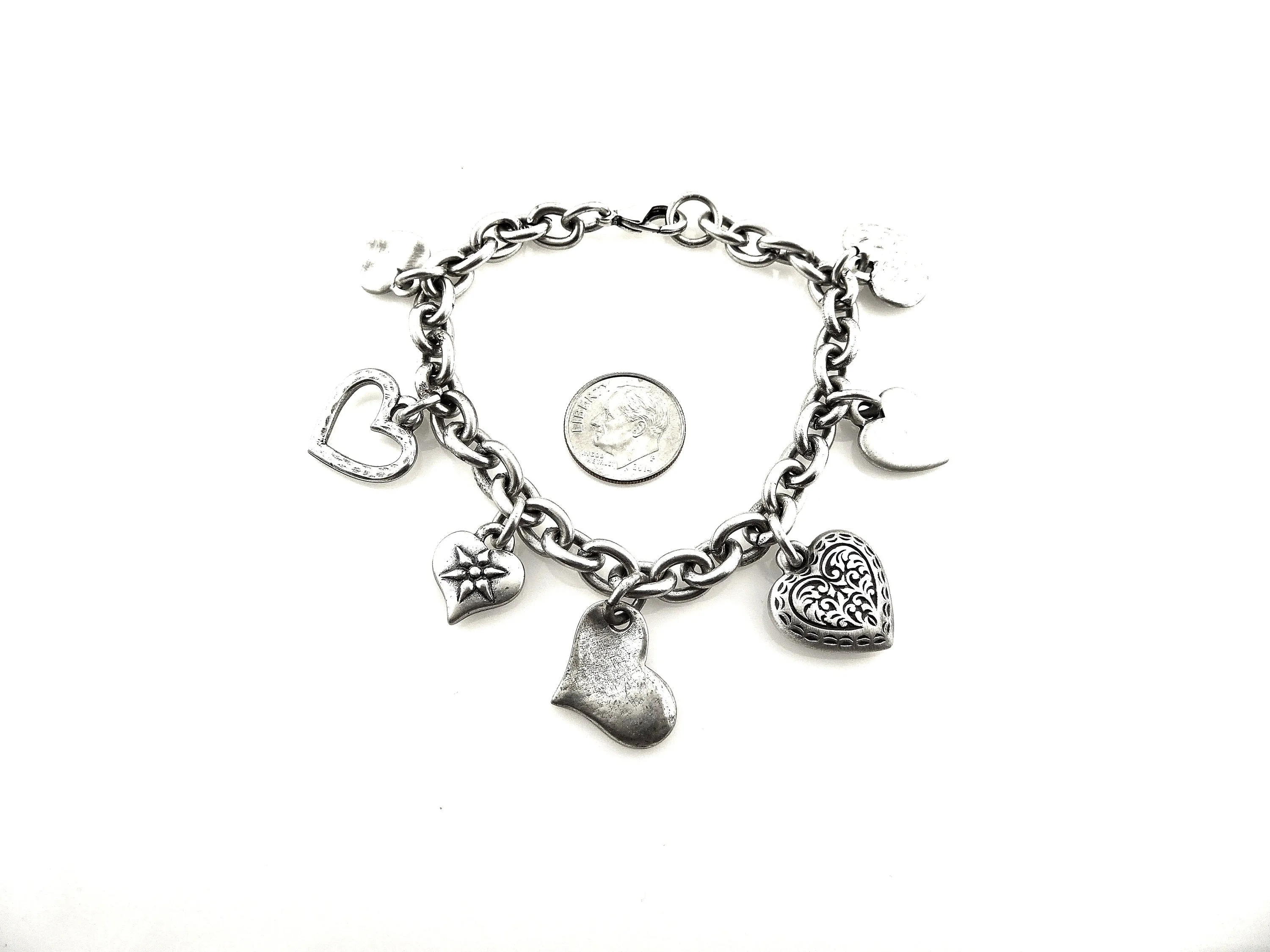 Seven Hearts Charm Bracelet