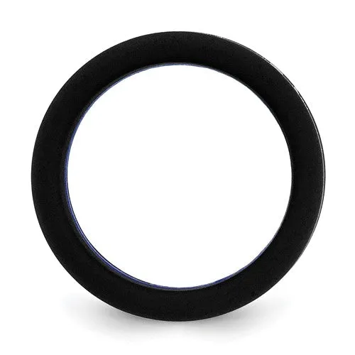 Silicone Black with White Line Center 7.5mm Flat Band Size