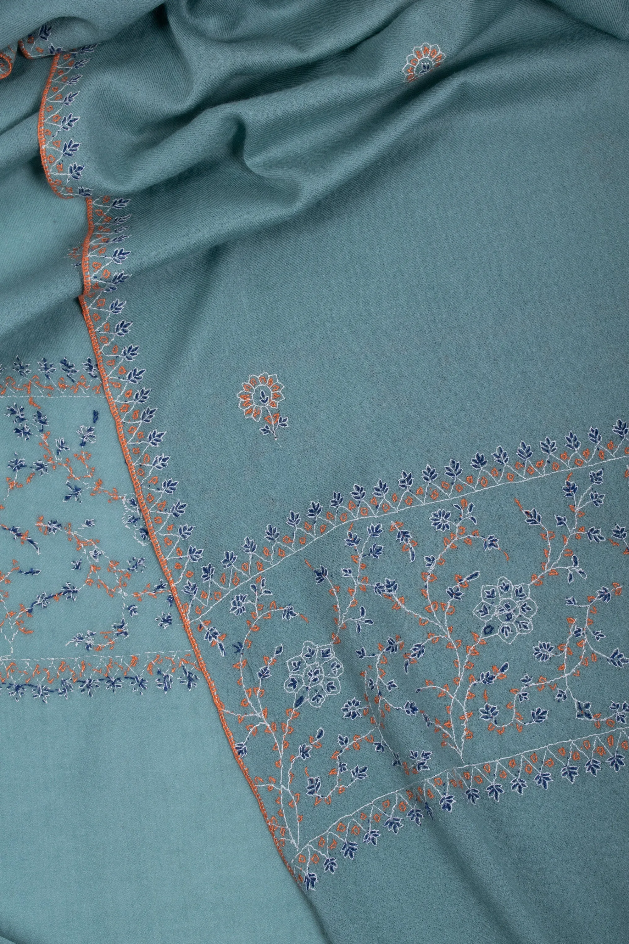 Silk Wool Shawls, Kashmiri Embroidery, Hand Embroidery, Merino Scarves, Soft Wraps, Budget Scarves, 28x80" - AVALON