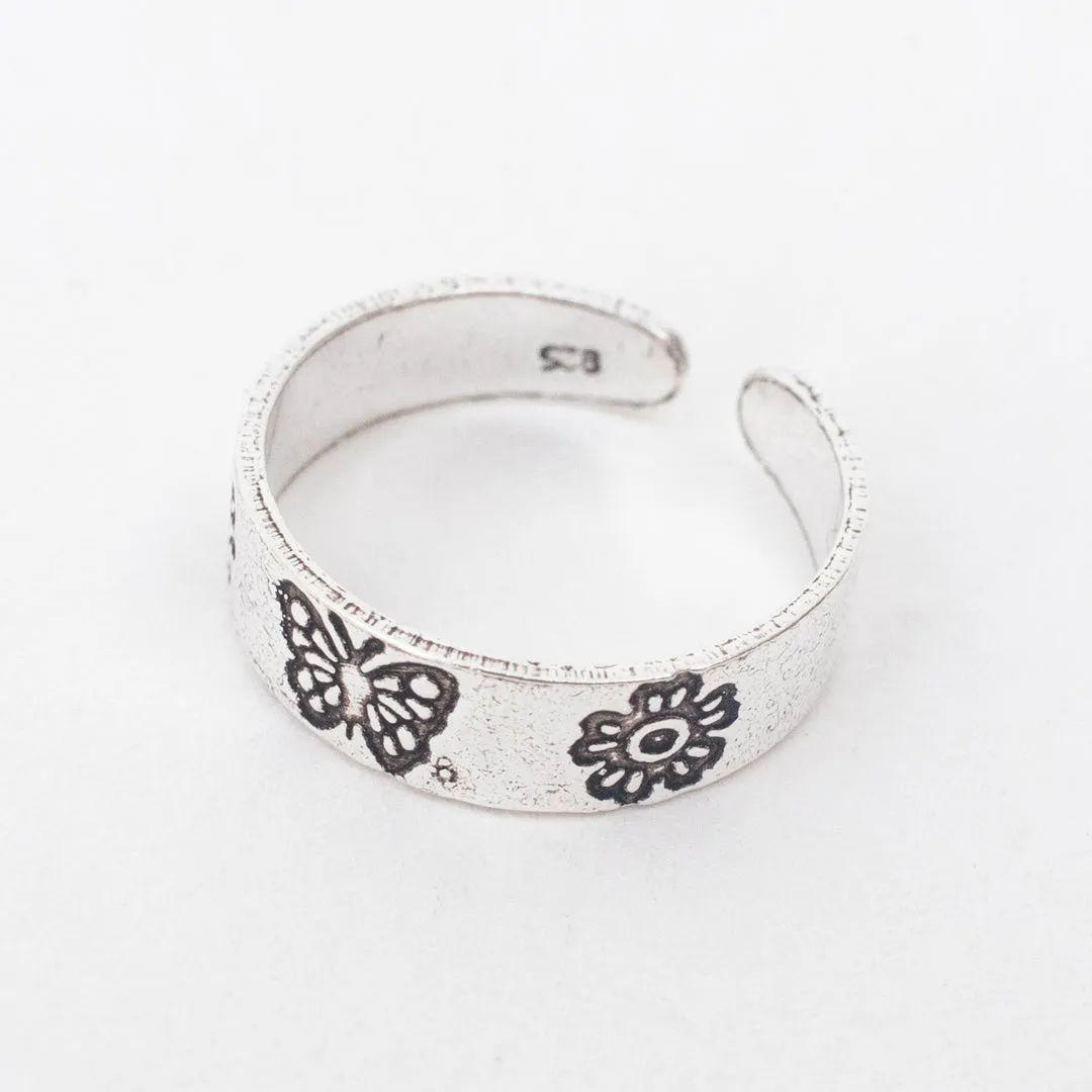 Silver Butterfly Toe Ring