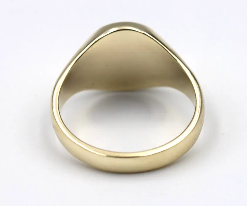 Size V Genuine 375 9kt 9ct Yellow, Rose or White Gold Full Solid Heavy Signet Ring   Engraving