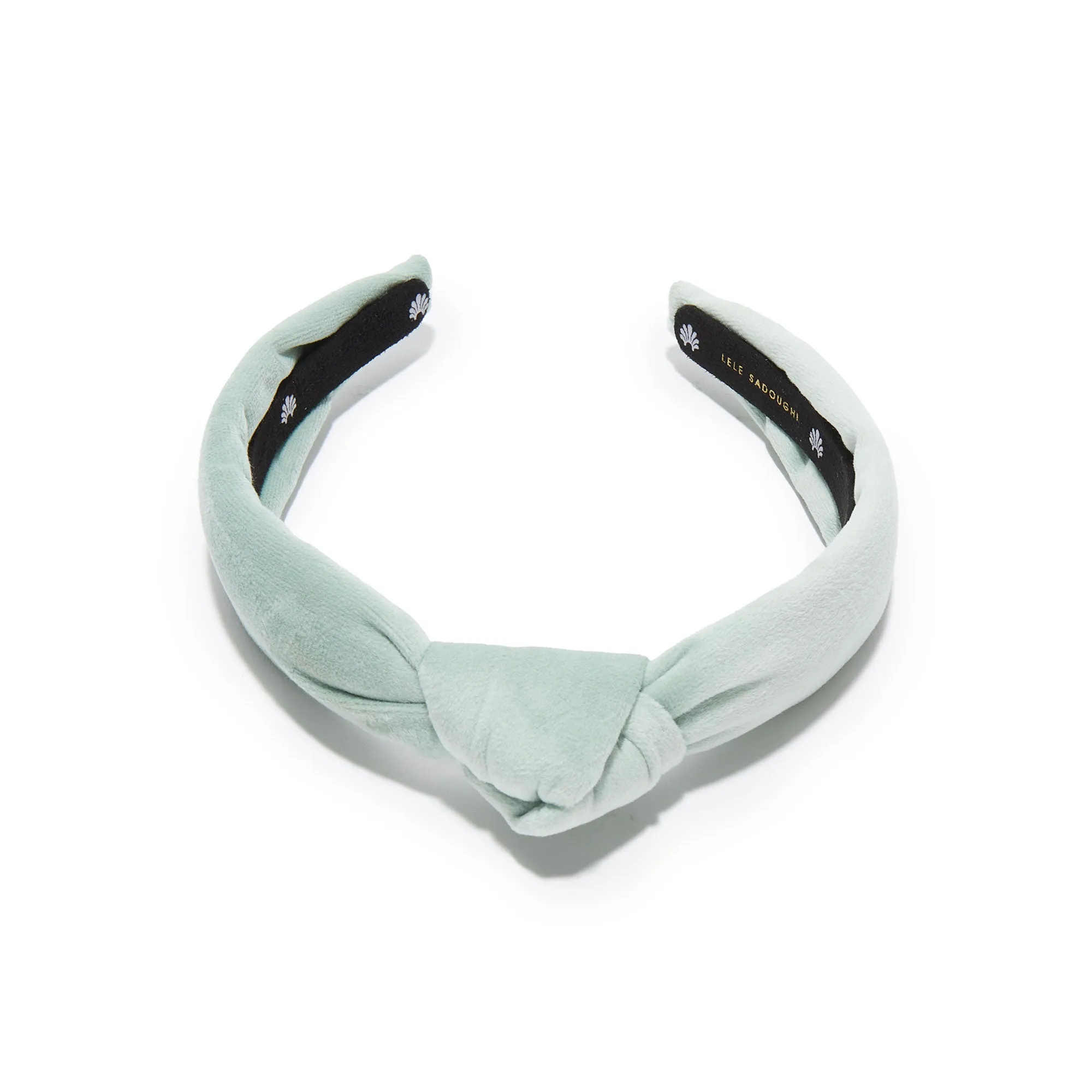 SMOKY AQUA KIDS VELVET KNOTTED HEADBAND