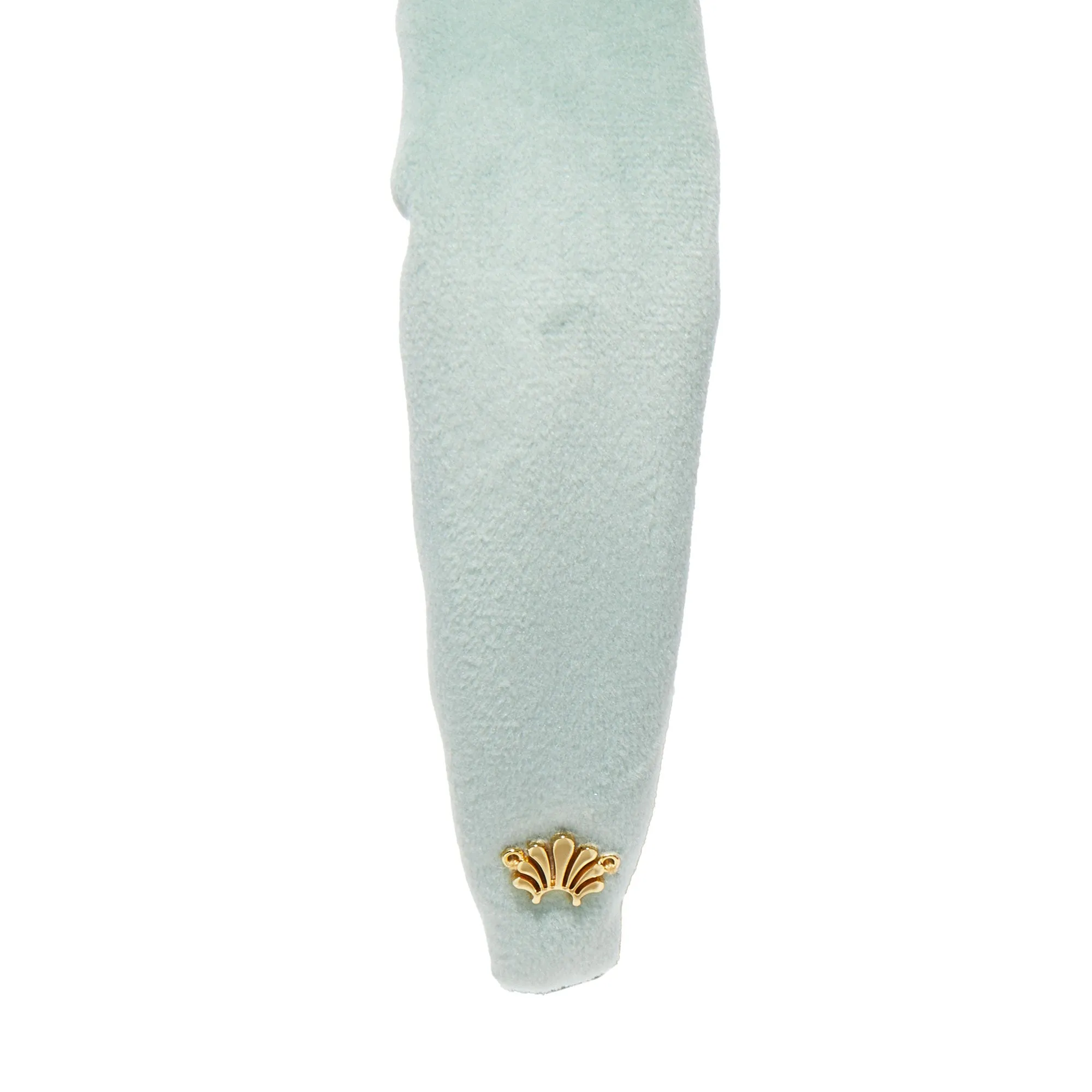 SMOKY AQUA KIDS VELVET KNOTTED HEADBAND