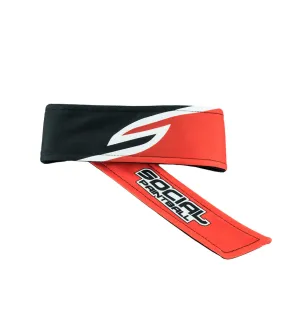 Social Paintball Grit Deluxe Long Tie Headband - Ying Yang Split S Red Black