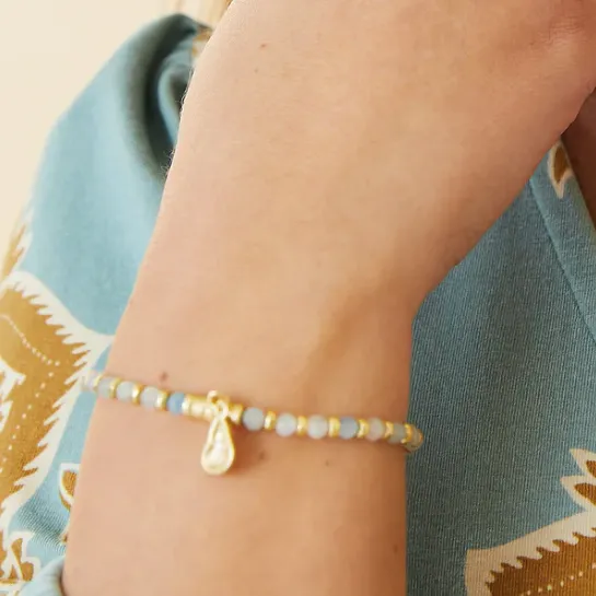 Spartina 449 Calm Waters Stretch Bracelet-4mm Aquamarine