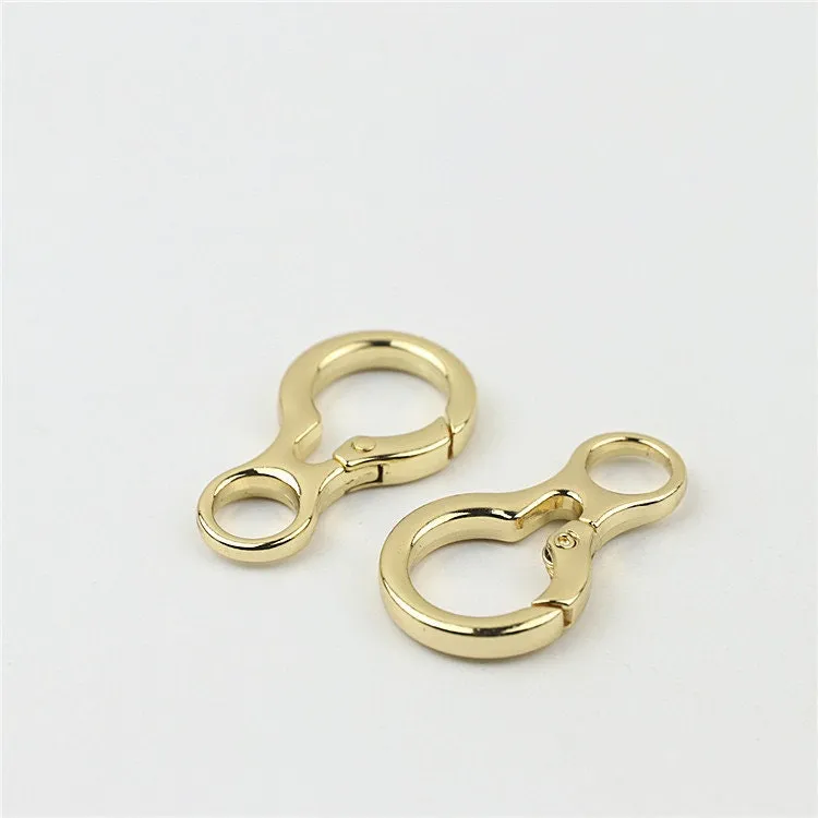 Spring Ring Push Gate Snap 5/8" 15mm Extend Purse Bag Chain Strap Key Fob Keyring Dog Leash Metal Trigger Clasp Clip