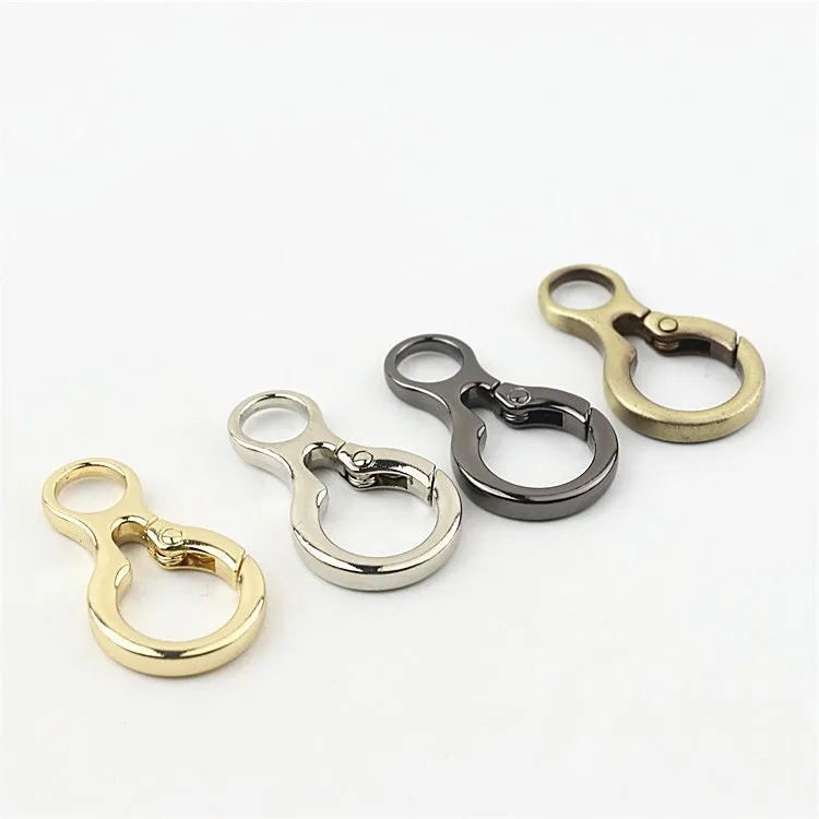 Spring Ring Push Gate Snap 5/8" 15mm Extend Purse Bag Chain Strap Key Fob Keyring Dog Leash Metal Trigger Clasp Clip