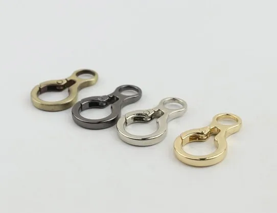 Spring Ring Push Gate Snap 5/8" 15mm Extend Purse Bag Chain Strap Key Fob Keyring Dog Leash Metal Trigger Clasp Clip