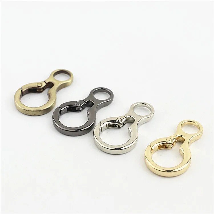 Spring Ring Push Gate Snap 5/8" 15mm Extend Purse Bag Chain Strap Key Fob Keyring Dog Leash Metal Trigger Clasp Clip