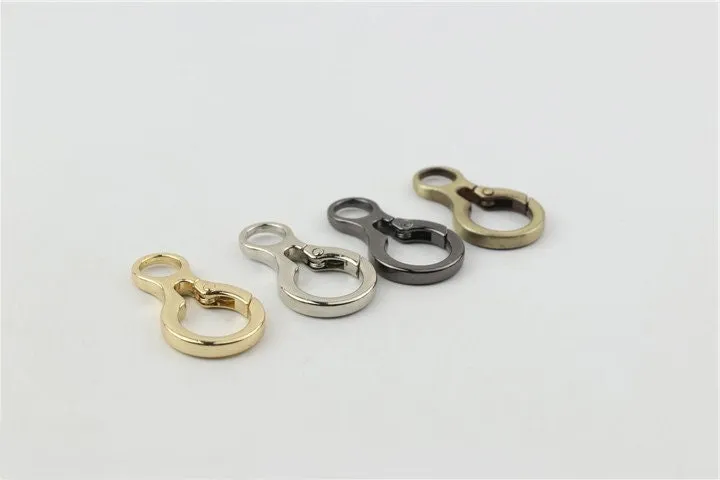 Spring Ring Push Gate Snap 5/8" 15mm Extend Purse Bag Chain Strap Key Fob Keyring Dog Leash Metal Trigger Clasp Clip