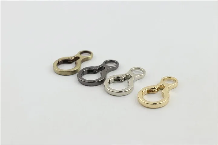 Spring Ring Push Gate Snap 5/8" 15mm Extend Purse Bag Chain Strap Key Fob Keyring Dog Leash Metal Trigger Clasp Clip