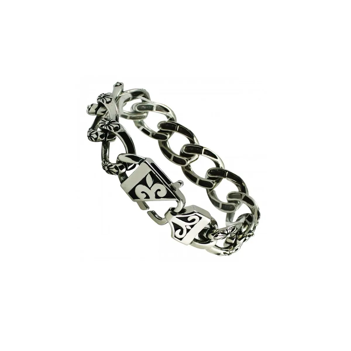 Stainless Steel Heavy Lock Link Curb Biker Bracelet