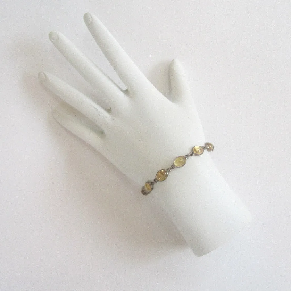 Sterling Silver Citrine Cabochon Bracelet