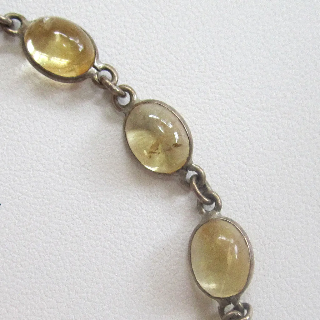 Sterling Silver Citrine Cabochon Bracelet