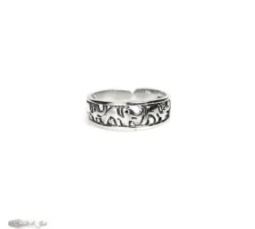 Sterling Silver Elephant Parade Toe Ring