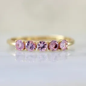 Sugar Spritz Pink Round Brilliant Cut Sapphire Band